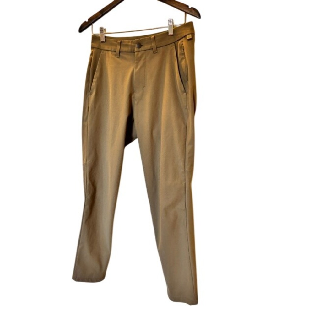 Lululemon Commission Slim Fit Pant 28 Tan Warpstreme Chino Minimalist Sporty